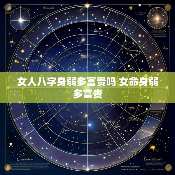 女人八字身弱多富贵吗 女命身弱多富贵