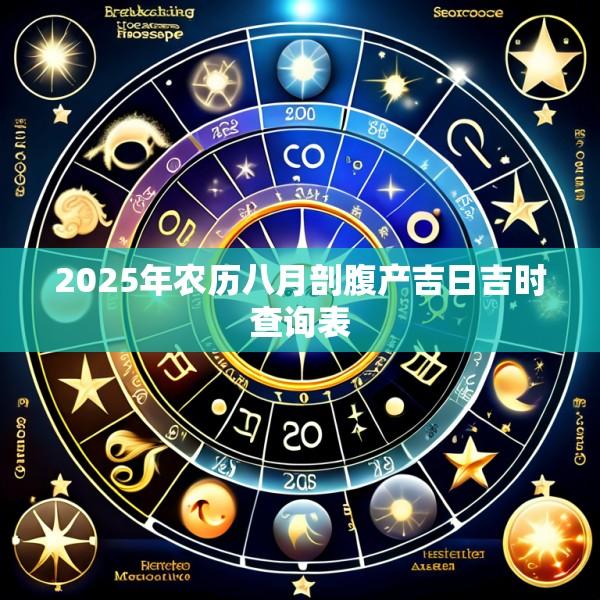 2025年农历八月剖腹产吉日吉时查询表