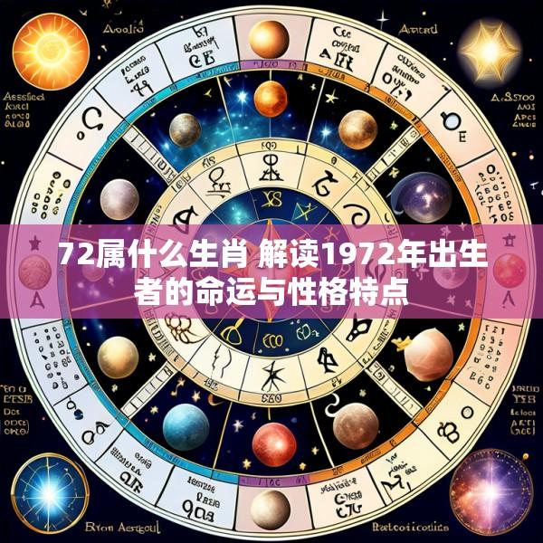 72属什么生肖 解读1972年出生者的命运与性格特点