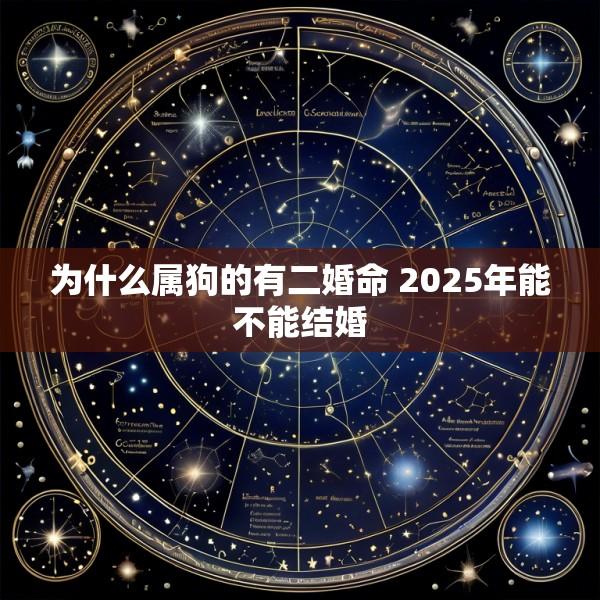 为什么属狗的有二婚命 2025年能不能结婚
