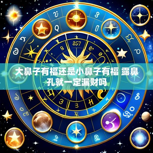 大鼻子有福还是小鼻子有福 露鼻孔就一定漏财吗