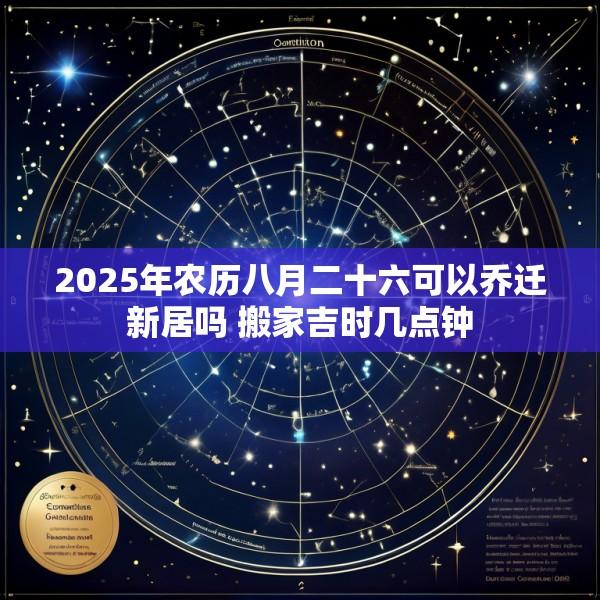 2025年农历八月二十六可以乔迁新居吗 搬家吉时几点钟