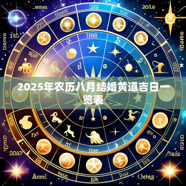 2025年农历八月结婚黄道吉日一览表