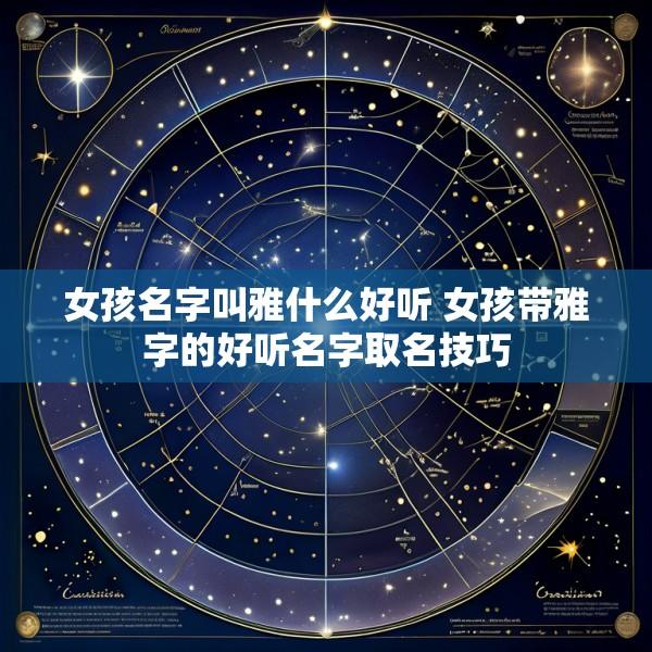 女孩名字叫雅什么好听 女孩带雅字的好听名字取名技巧