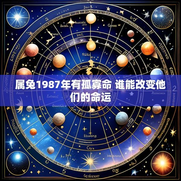 属兔1987年有孤寡命 谁能改变他们的命运