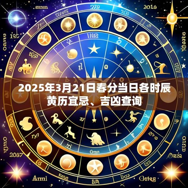 2025年3月21日春分当日各时辰黄历宜忌、吉凶查询