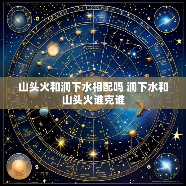 山头火和涧下水相配吗 涧下水和山头火谁克谁