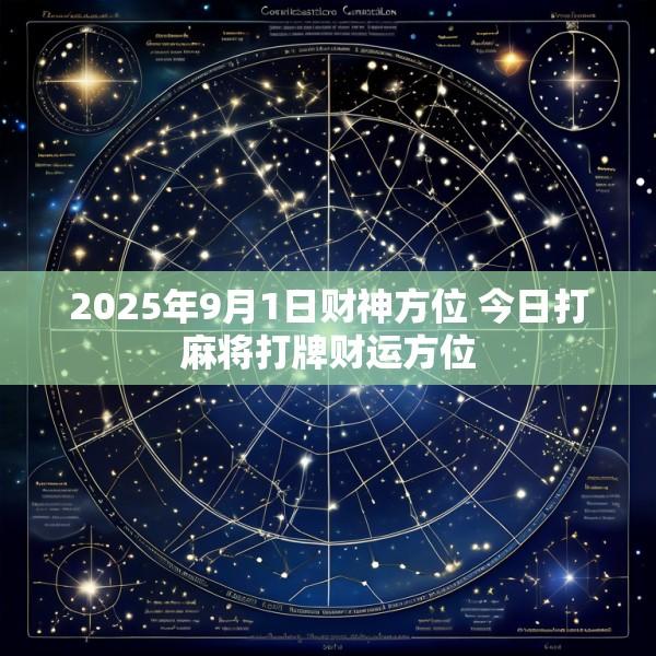 2025年9月1日财神方位 今日打麻将打牌财运方位