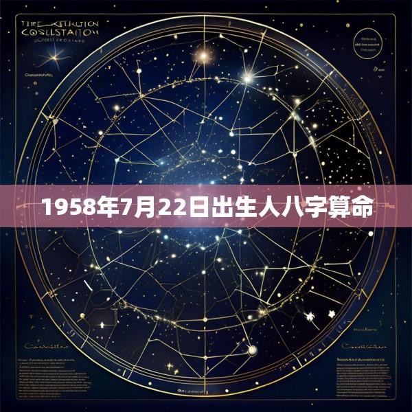 1958年7月22日出生人八字算命