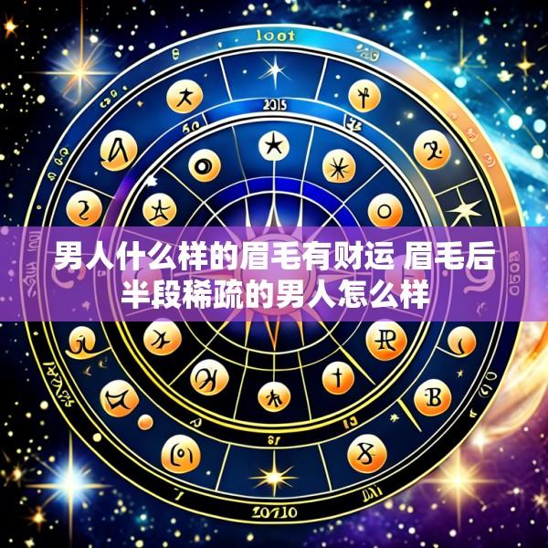 男人什么样的眉毛有财运 眉毛后半段稀疏的男人怎么样