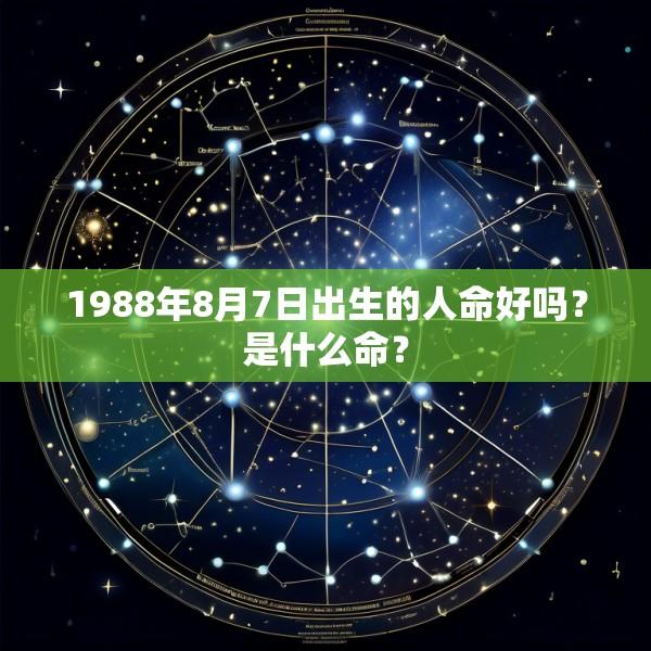 1988年8月7日出生的人命好吗？是什么命？
