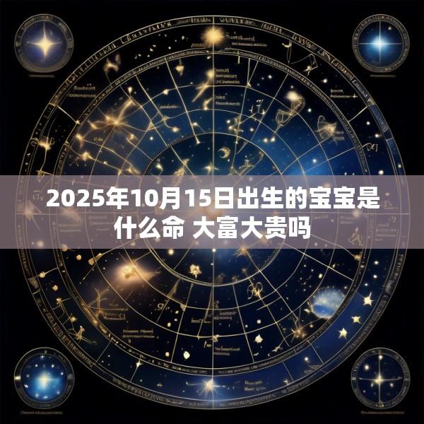 2025年10月15日出生的宝宝是什么命 大富大贵吗