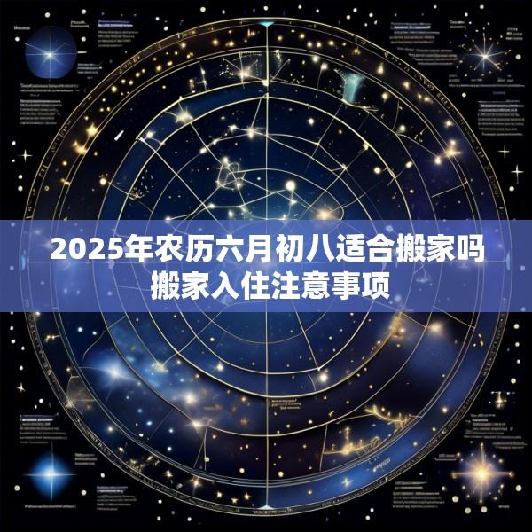2025年农历六月初八适合搬家吗 搬家入住注意事项