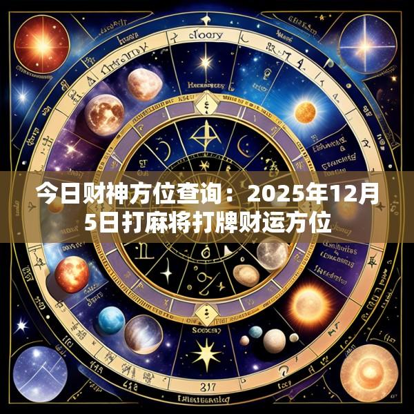 今日财神方位查询：2025年12月5日打麻将打牌财运方位