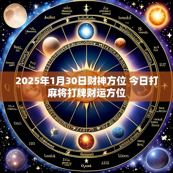 2025年1月30日财神方位 今日打麻将打牌财运方位