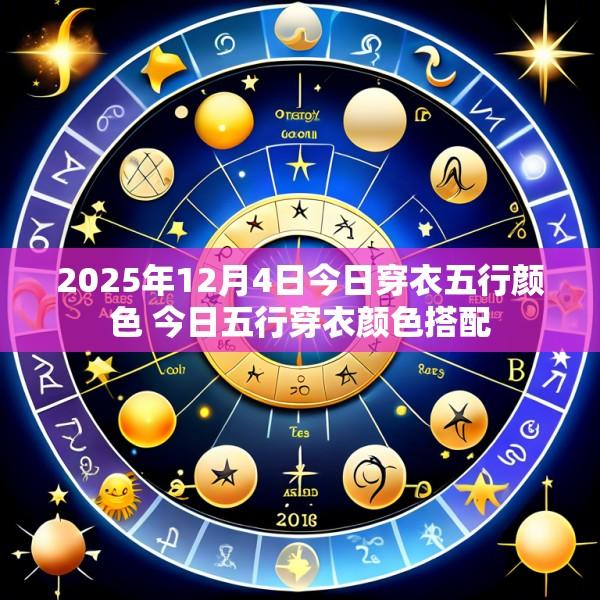 2025年12月4日今日穿衣五行颜色 今日五行穿衣颜色搭配