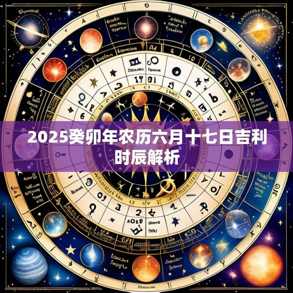 2025癸卯年农历六月十七日吉利时辰解析