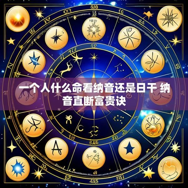 一个人什么命看纳音还是日干 纳音直断富贵诀