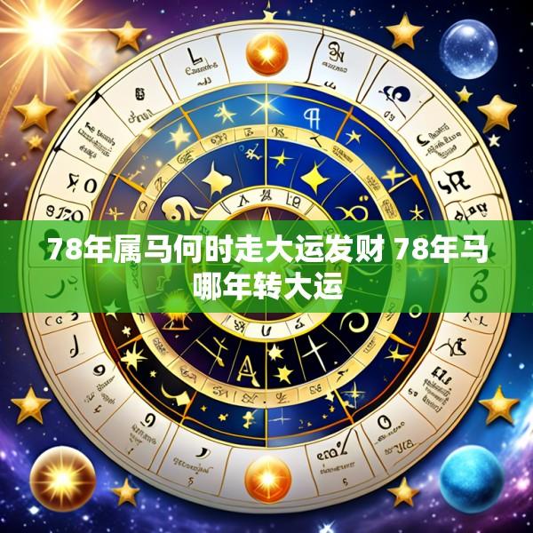 78年属马何时走大运发财 78年马哪年转大运
