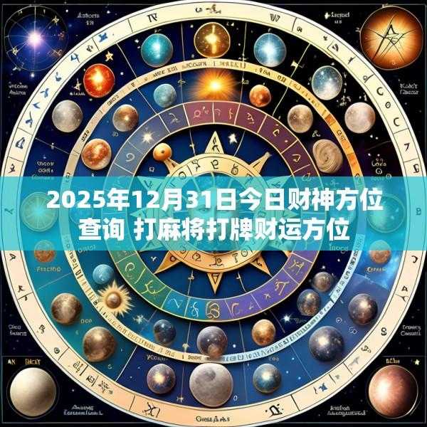 2025年12月31日今日财神方位查询 打麻将打牌财运方位