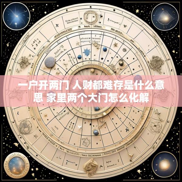 一户开两门 人财都难存是什么意思 家里两个大门怎么化解