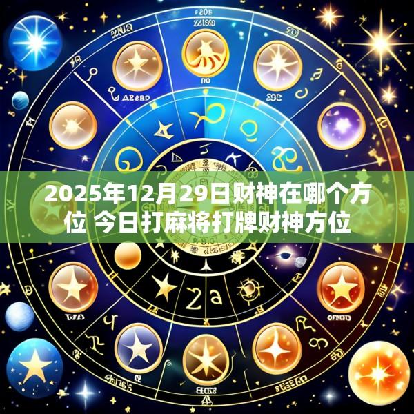 2025年12月29日财神在哪个方位 今日打麻将打牌财神方位