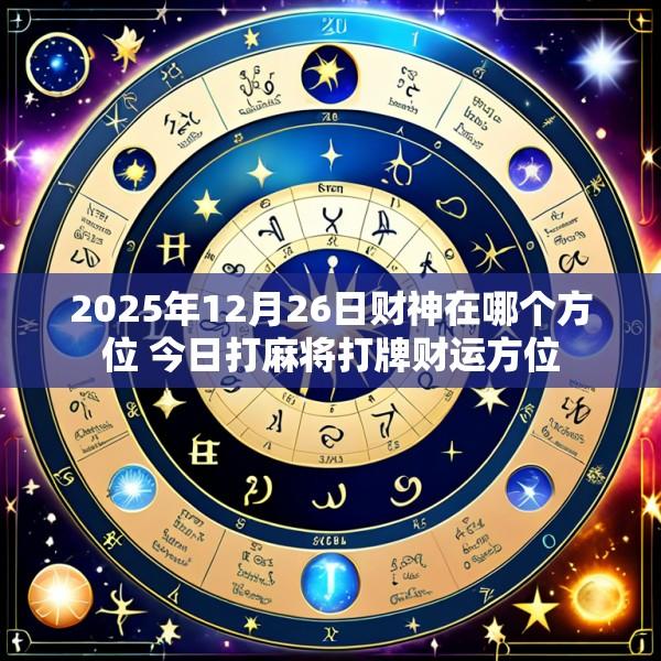 2025年12月26日财神在哪个方位 今日打麻将打牌财运方位
