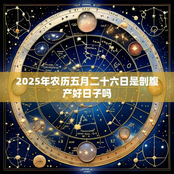 2025年农历五月二十六日是剖腹产好日子吗