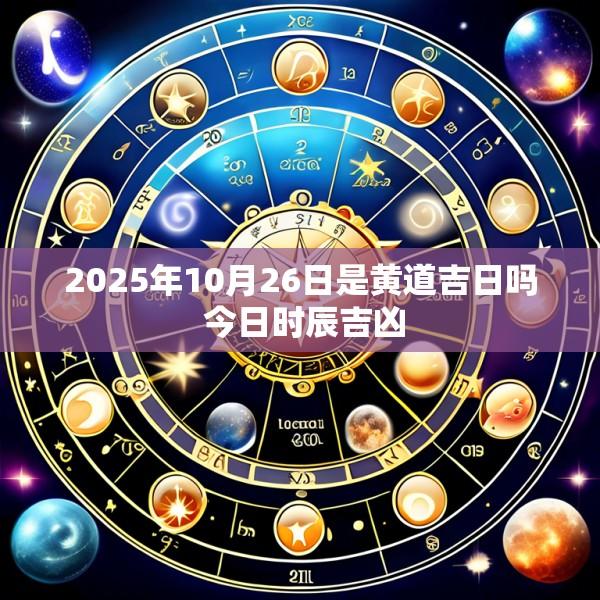 2025年10月26日是黄道吉日吗 今日时辰吉凶