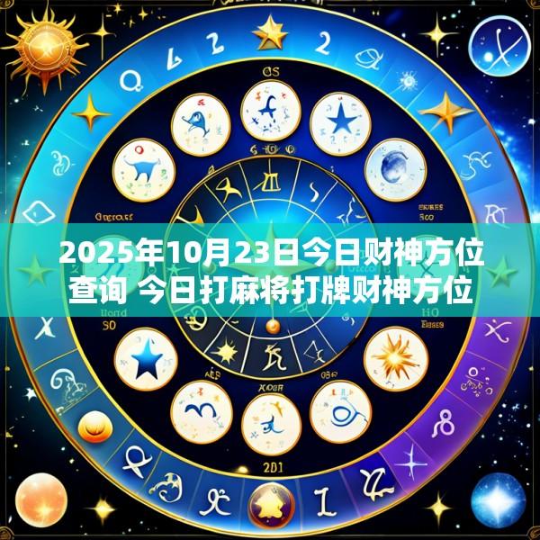 2025年10月23日今日财神方位查询 今日打麻将打牌财神方位