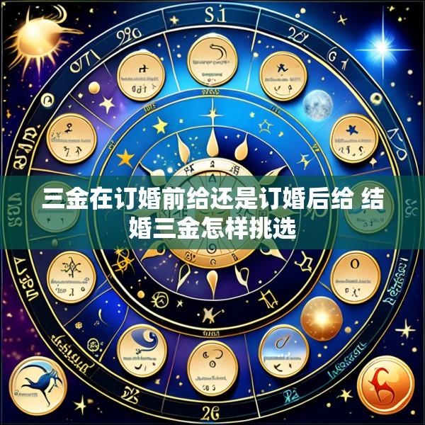 三金在订婚前给还是订婚后给 结婚三金怎样挑选