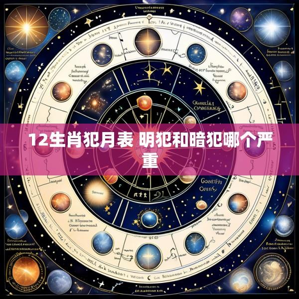 12生肖犯月表 明犯和暗犯哪个严重