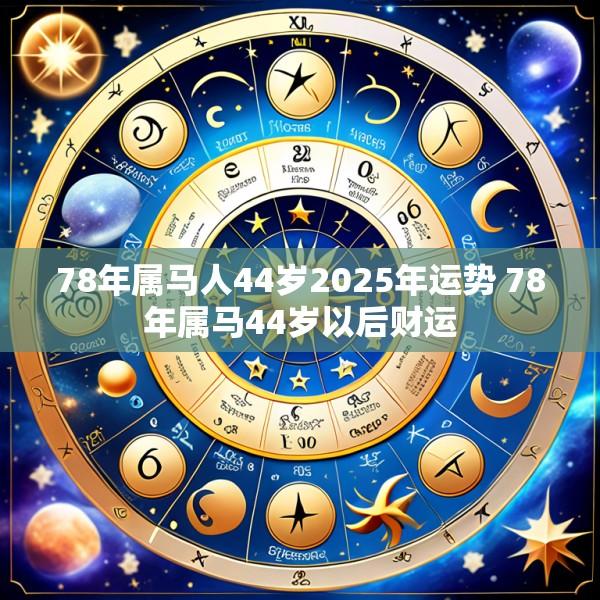 78年属马人44岁2025年运势 78年属马44岁以后财运
