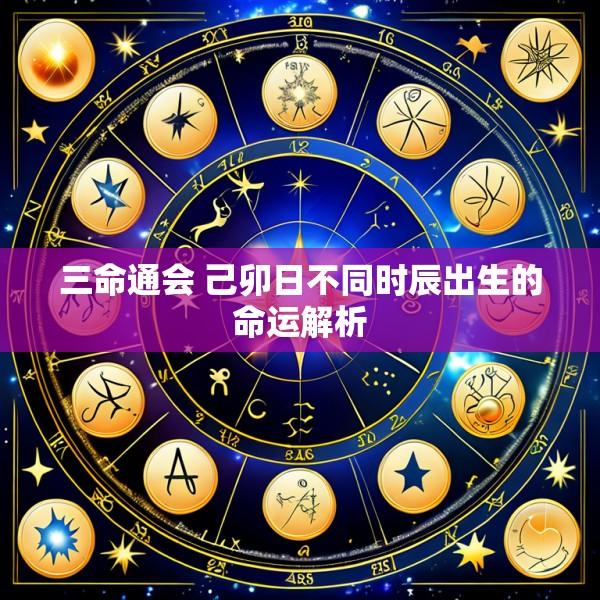 三命通会 己卯日不同时辰出生的命运解析