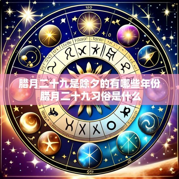 腊月二十九是除夕的有哪些年份 腊月二十九习俗是什么