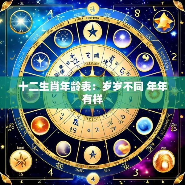 十二生肖年龄表：岁岁不同 年年有样
