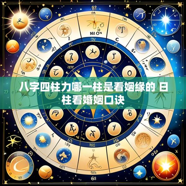 八字四柱力哪一柱是看姻缘的 日柱看婚姻口诀