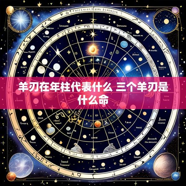 羊刃在年柱代表什么 三个羊刃是什么命