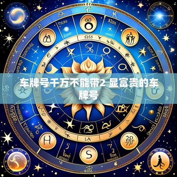 车牌号千万不能带2 显富贵的车牌号