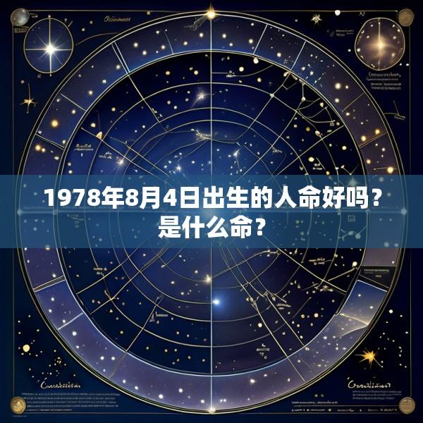 1978年8月4日出生的人命好吗？是什么命？