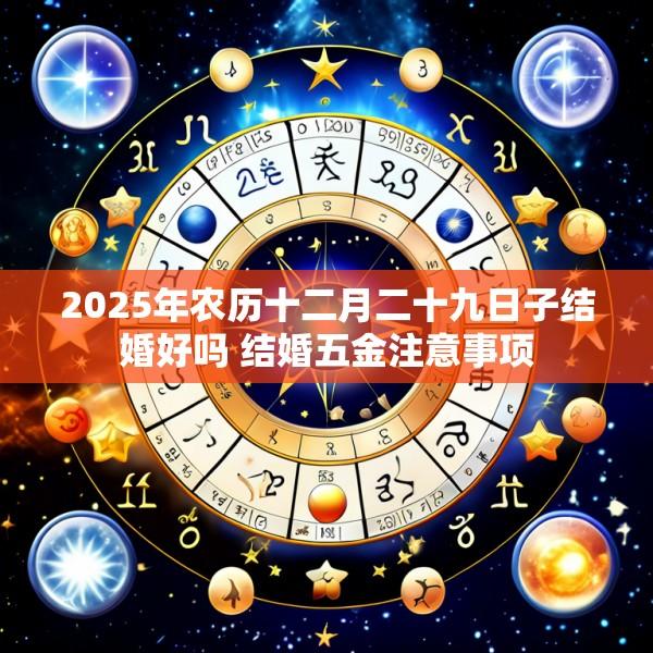 2025年农历十二月二十九日子结婚好吗 结婚五金注意事项
