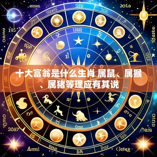 十大富翁是什么生肖 属鼠、属猴、属猪等理应有其说
