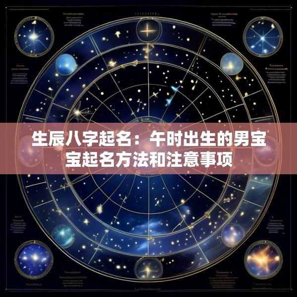 生辰八字起名：午时出生的男宝宝起名方法和注意事项