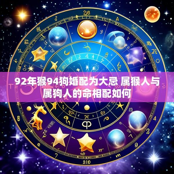 92年猴94狗婚配为大忌 属猴人与属狗人的命相配如何