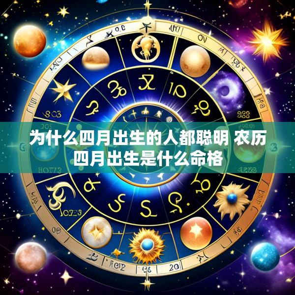 为什么四月出生的人都聪明 农历四月出生是什么命格