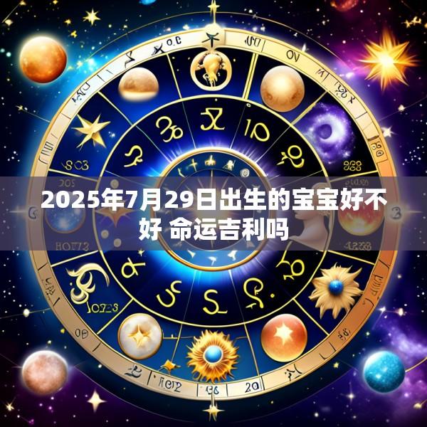 2025年7月29日出生的宝宝好不好 命运吉利吗