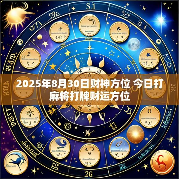 2025年8月30日财神方位 今日打麻将打牌财运方位