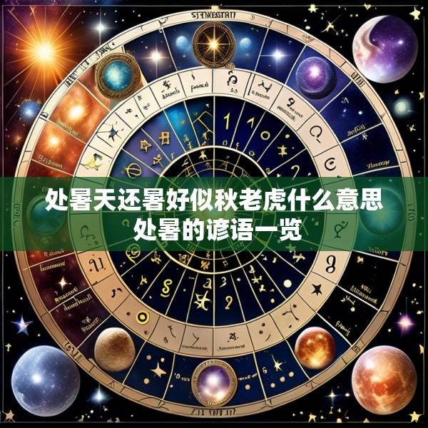 处暑天还暑好似秋老虎什么意思 处暑的谚语一览
