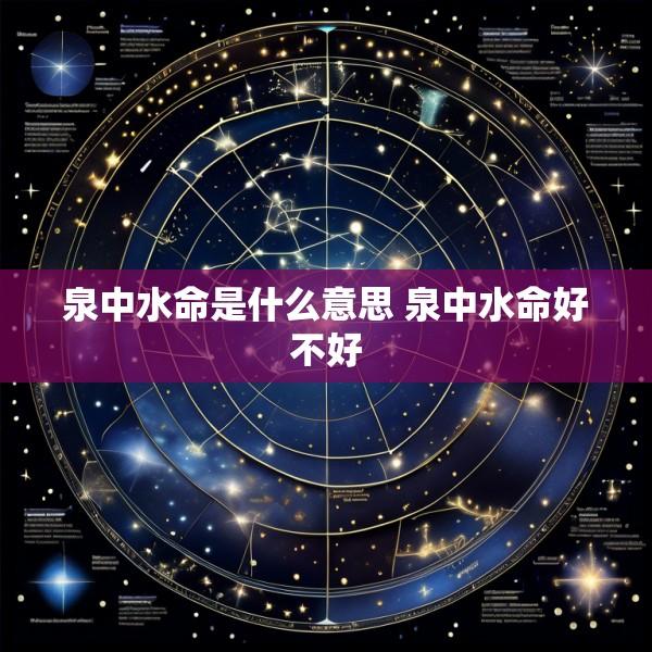 泉中水命是什么意思 泉中水命好不好