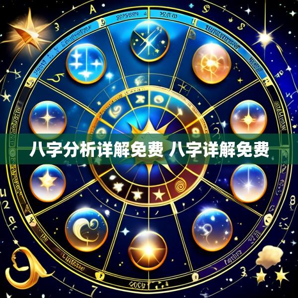 八字分析详解免费 八字详解免费